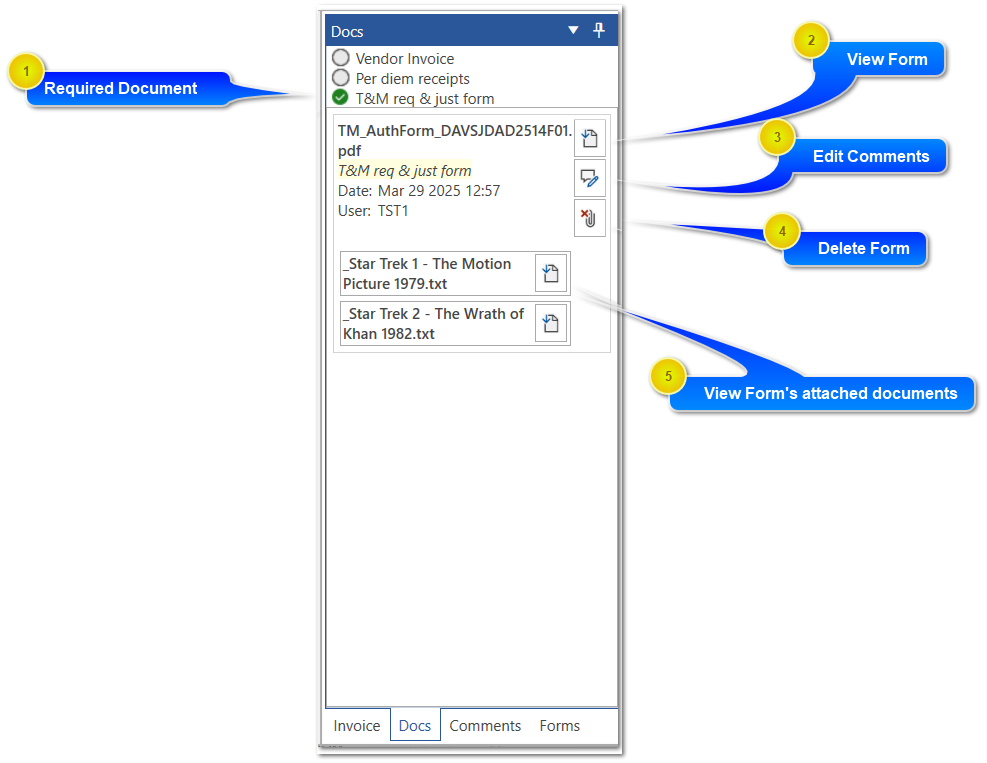 Attaching form to Invoice
