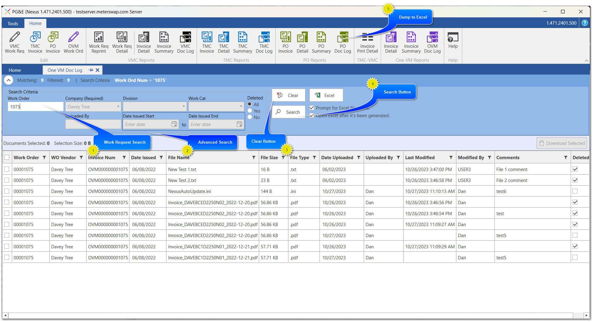 OVM Document Log