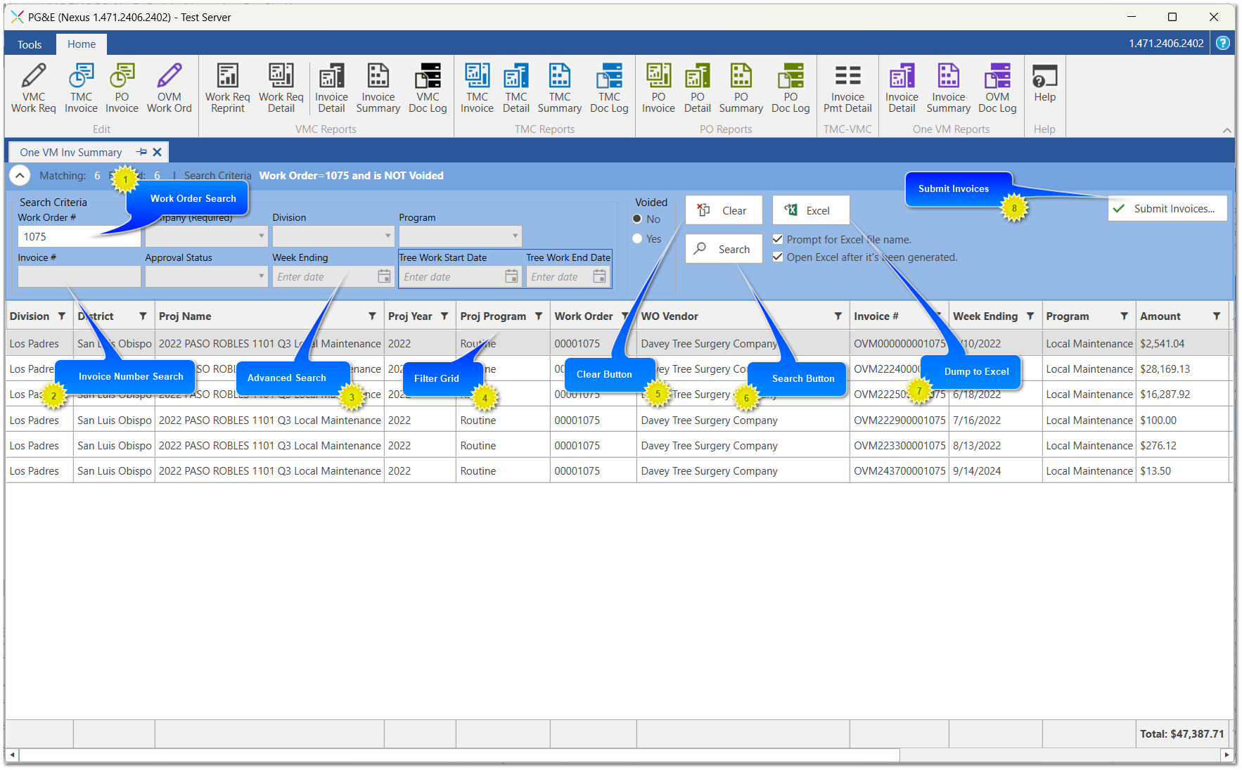 OVMP Invoice Summary