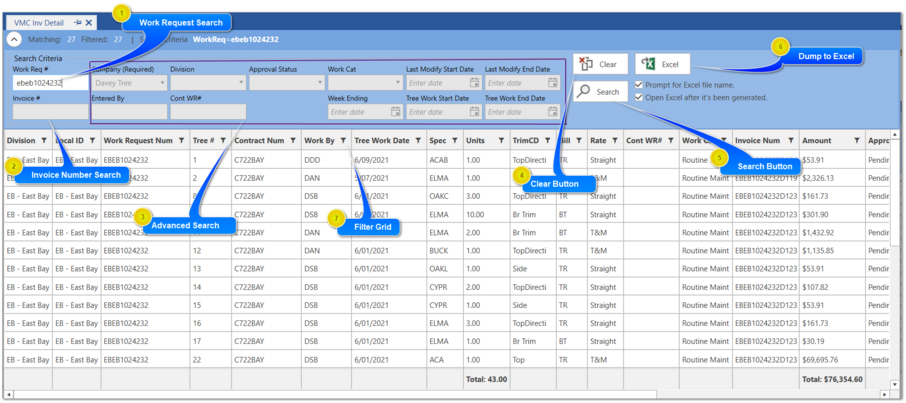 VMC Invoice Detail
