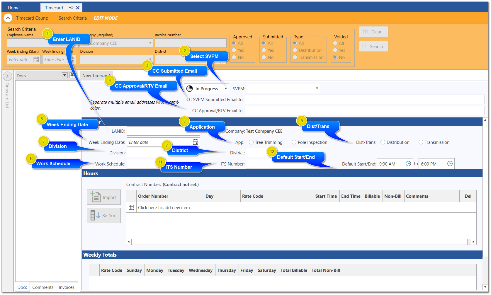 Add New Timecard