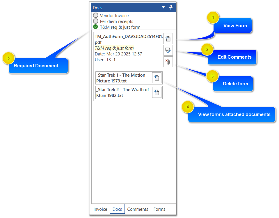 Attaching form to Invoice