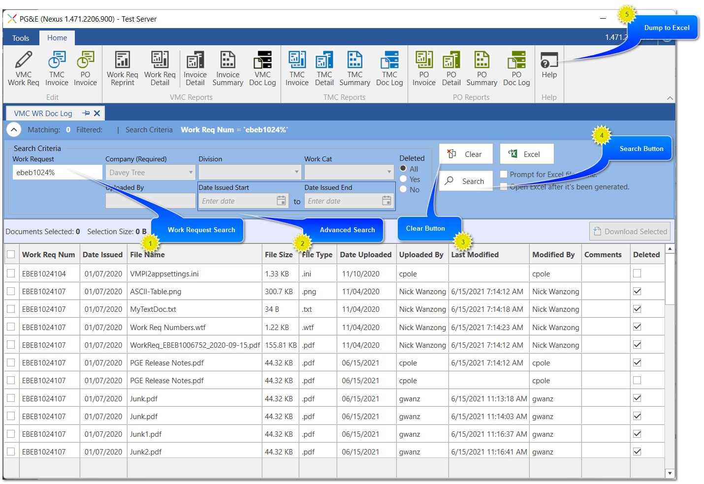 VMC Document Log