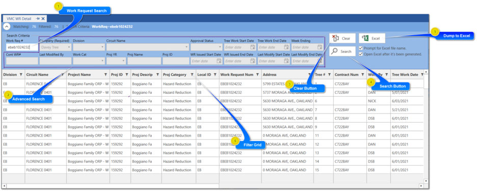 VMC Work Request Detail